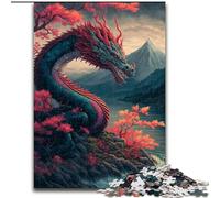 Adult Puzzles 1000 Pieces Dragon Asian, Stress Relief with Fully Interlocking Randomly Shaped Pieces for And 14 Years Old (Size 50x75cm)