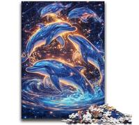 Adult Puzzles 1000 Pieces Dream Dolphin Challenging To Complete But Fun And Humorous with Matching Poster And Trivia Sheet 50x75cm