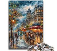 Adult Puzzles 1000 Pieces Eiffel Tower Oil Painting Learning Educational Toys Family Games Enhance Love between Couples 26x38cm