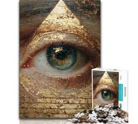 Adult Puzzles 1000 Pieces Eye of The Egyptian Pyramid,Challenging Game And Family Play with Fully Interlocking Randomly Shaped Pieces (38x26cm)