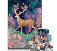 Adult Puzzles 1000 Pieces Fantasy Deer Puzzles for Teenagers,is Ideal As Gifts for The Whole Family Suitable for And 14 (size 75x50cm)