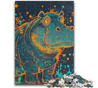 Adult Puzzles 1000 Pieces Fantasy Hippo for 14+ Unique Challenge Game Family Games Christmas Birthday Gifts 50x75cm