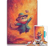 Adult Puzzles 1000 Pieces Farm Cat 1000 Piece Puzzle,Stress Reliever Staycation Kill Time Parent-child Interaction 75x50cm