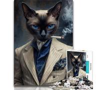 Adult Puzzles 1000 Pieces Fashion Cat Teenager Jigsaw,Educational Games Home Decoration Birthday Present, Gifts, Wall Art 38x26cm