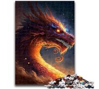 Adult Puzzles 1000 Pieces Fire Dragon in Heaven Teenager Jigsaw,Family Activity Fun at Home Activities, Birthday Present,Travel Gifts (50x75cm)