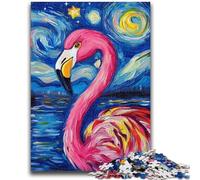 Adult Puzzles 1000 Pieces Flamingo Night Sky for 14+ Unique Challenge Game Family Games Christmas Birthday Gifts 26x38cm