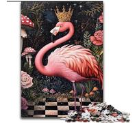 Adult Puzzles 1000 Pieces Flamingo Queen, for Age 14+ Suitable for Couples Fun at Home Activities, Birthday Present,Travel Gifts (Size 26x38cm)