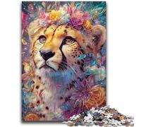 Adult Puzzles 1000 Pieces Flower Leopard Challenging To Complete But Fun And Humorous Unique Home Decor And Gifts 26x38cm