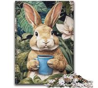 Adult Puzzles 1000 Pieces Flowers And Rabbits Challenging Game And Family Play for Is Ideal As A Gift for The Whole Family 50x75cm