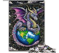 Adult Puzzles 1000 Pieces Flying Dragon Standing on Earth Challenging To Complete But Fun And Humorous Unique Birthday And Gifts 26x38cm