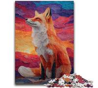 Adult Puzzles 1000 Pieces Fox Sunset Puzzles for Teenagers,Educational Games Home Decoration Birthday Present, Gifts, Wall Art (75x50cm)