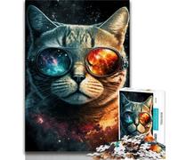 Adult Puzzles 1000 Pieces Galaxy Cat Teenager Jigsaw,Challenging Family Activity Games DIY Toy for Home Wall Decor Gifts (size 38x26cm)