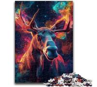 Adult Puzzles 1000 Pieces Galaxy Moose Stress Reliever Staycation Kill Time Perfect Decoration for Age 14+ 50x75cm