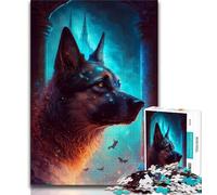 Adult Puzzles 1000 Pieces German Shepherd Dog Fable Teenager Jigsaw,Educational Games Home Decoration Birthday Present, Gifts, Wall Art 38x26cm