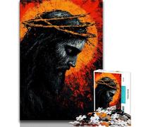 Adult Puzzles 1000 Pieces Golden Jesus,Challenging Game And Family Play with Fully Interlocking Randomly Shaped Pieces (38x26cm)