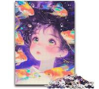 Adult Puzzles 1000 Pieces Goldfish Boy 1000 Piece Puzzle,Stress Reliever Staycation Kill Time Parent-child Interaction (38x26cm)