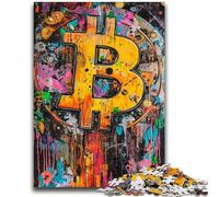 Adult Puzzles 1000 Pieces Graffiti Bitcoin Challenging Game Toys Deal As Gifts for The Whole Family for Ages 14+ 50x75cm