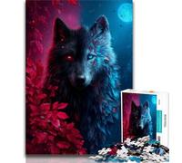 Adult Puzzles 1000 Pieces Gray Black Wolf Teenager Jigsaw,Challenging Family Activity Games DIY Toy for Home Wall Decor Gifts (size 75x50cm)