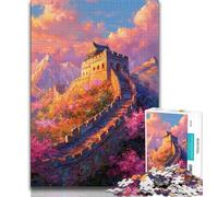 Adult Puzzles 1000 Pieces Great Wall,Help The Brain Exercise Addictive Toys to Cultivate Patience Gift For Birthdays (75x50cm)