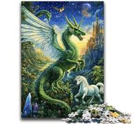 Adult Puzzles 1000 Pieces Green Dragon Challenging To Complete But Fun And Humorous Unique Home Decor And Gifts 50x75cm