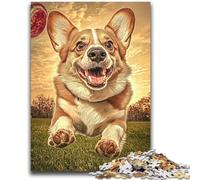 Adult Puzzles 1000 Pieces Happy Corgi Family Game Stress Reliever Difficult Challenge Artists Collection, Fine Art 50x75cm