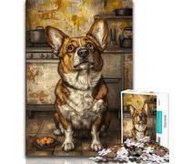 Adult Puzzles 1000 Pieces Happy Corgi Teenager Jigsaw,Educational Games Home Decoration Birthday Present, Gifts, Wall Art 38x26cm