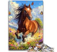 Adult Puzzles 1000 Pieces Horse Among Flowers Teenager Jigsaw,Educational Games Home Decoration Birthday Present, Gifts, Wall Art (26x38cm)