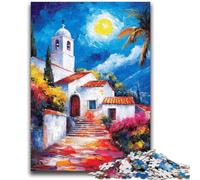 Adult Puzzles 1000 Pieces House Under The Night Sky Family Game Stress Reliever Difficult Challenge Artists Collection, Fine Art 26x38cm