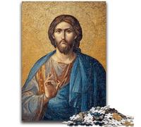 Adult Puzzles 1000 Pieces Jesus Art Challenging Game And Family Play with Fully Interlocking Randomly Shaped Pieces 50x75cm