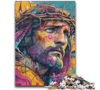 Adult Puzzles 1000 Pieces Jesus Art Challenging To Complete But Fun And Humorous with Matching Poster And Trivia Sheet 26x38cm