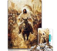 Adult Puzzles 1000 Pieces Jesus,Challenging Game And Family Play with Fully Interlocking Randomly Shaped Pieces (38x26cm)