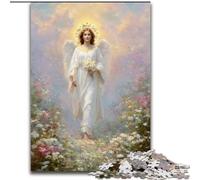 Adult Puzzles 1000 Pieces Jesus in The Garden, Challenging Game And Family Play with Fully Interlocking Randomly Shaped Pieces 26x38cm