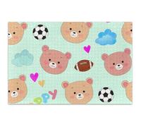 Adult Puzzles 1000 Pieces Jigsaw Cute Bear Faces Gifts for Puzzle Lovers Puzzle Fall Scene Animal Painting Art, 29.5x19.7 Inch