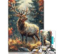 Adult Puzzles 1000 Pieces Jungle Deer 1000 Pieces for Adults,Decompressing Intellectual Educational Toy Birthday Gift (size 75x50cm)