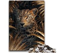 Adult Puzzles 1000 Pieces Jungle Golden Leopard Puzzles for Teenagers,Educational Games Home Decoration Birthday Present, Gifts, Wall Art (38x26cm)