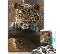 Adult Puzzles 1000 Pieces Jungle Leopard,Help The Brain Exercise Addictive Toys to Cultivate Patience Gift For Birthdays (38x26cm)