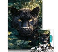 Adult Puzzles 1000 Pieces Jungle Panther 1000 Piece Puzzle,Stress Reliever Staycation Kill Time Parent-child Interaction 26x38cm