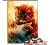 Adult Puzzles 1000 Pieces Kitten Reading A Newspaper, Decompressing Intellectual Educational Toy Is Ideal As Gifts for The Whole Family (Size 26x38cm)