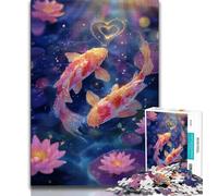 Adult Puzzles 1000 Pieces Koi,Help The Brain Exercise Addictive Toys to Cultivate Patience Gift For Birthdays (38x26cm)