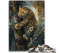 Adult Puzzles 1000 Pieces Leopard on The Tree Stress Reliever Staycation Kill Time Perfect Decoration for Age 14+ 26x38cm