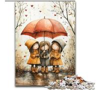 Adult Puzzles 1000 Pieces Little Girl with Umbrella, Game Toys Every Piece Is Unique - Challenging Family Fun Game for for Age 14 (size 26x38cm)