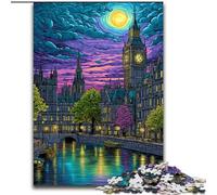 Adult Puzzles 1000 Pieces London at Night, Stress Reliever Difficult Challenge Secret Santa Gifts for Age 14 Years Up (Size 50x75cm)