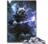 Adult Puzzles 1000 Pieces Magic French Bulldog 1000 Piece Puzzle,Stress Reliever Staycation Kill Time Parent-child Interaction (38x26cm)