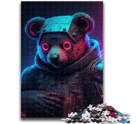 Adult Puzzles 1000 Pieces Mechanical Bear Challenging Game And Family Play with Fully Interlocking Randomly Shaped Pieces 50x75cm