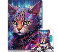 Adult Puzzles 1000 Pieces Mechanical Cat Puzzles for Adults,Artistic Wall Decor & Birthday Gift Idea for Friends, Home Office (size 75x50cm)