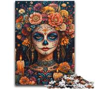 Adult Puzzles 1000 Pieces Mexican Skull Girls Challenging To Complete But Fun And Humorous Unique Home Decor And Gifts 26x38cm