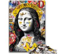 Adult Puzzles 1000 Pieces Mona Lisa Is Funny Challenging To Complete But Fun And Humorous with Matching Poster And Trivia Sheet 26x38cm