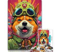 Adult Puzzles 1000 Pieces Mutant Corgi Teenager Jigsaw,Challenging Family Activity Games DIY Toy for Home Wall Decor Gifts (size 38x26cm)