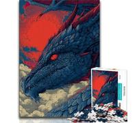 Adult Puzzles 1000 Pieces Mysterious Dragon,Challenging Game And Family Play with Fully Interlocking Randomly Shaped Pieces (75x50cm)
