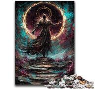 Adult Puzzles 1000 Pieces Mysterious God of Death Challenging To Complete But Fun And Humorous with Matching Poster And Trivia Sheet 50x75cm